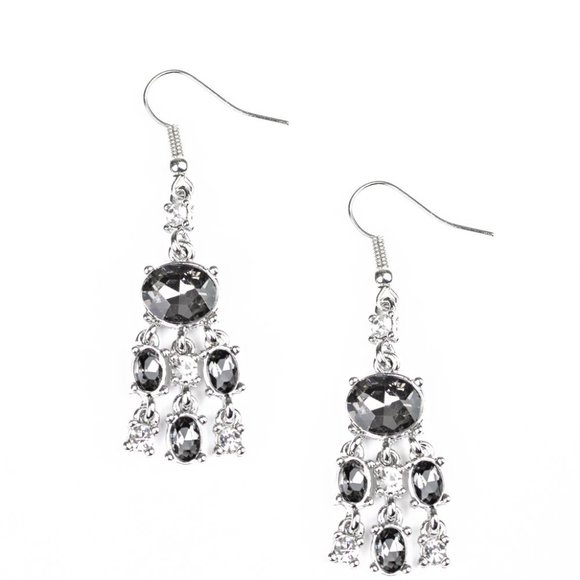 Demurely Divine Silver Chandelier Earrings - Picture 2 of 2